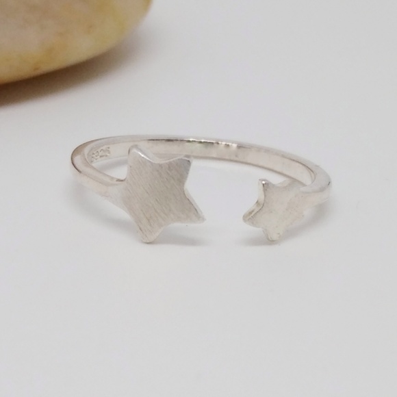 Jewelry - S925 Dainty Double Star Open Ring